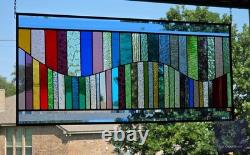 Modern, Stained Glass Panel, Rectangular, Window Hanging privacy