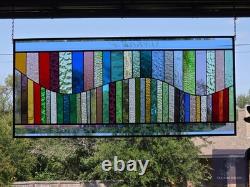 Modern, Stained Glass Panel, Rectangular, Window Hanging privacy
