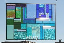 Multi-Colored & Privacy Stained Glass Window Panel-27 1/2 x 20 1/2 HMD-US