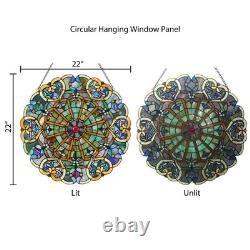 Multi-Colored Stained Glass Webbed Heart Window Panel