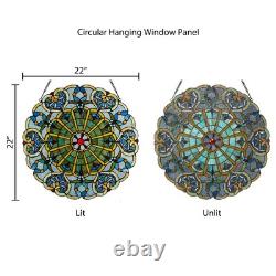 Multi-Colored Stained Glass Webbed Heart Window Panel