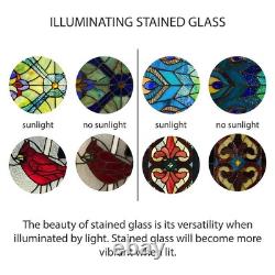 Multi-Colored Stained Glass Webbed Heart Window Panel