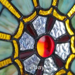 Multi-Colored Stained Glass Webbed Heart Window Panel