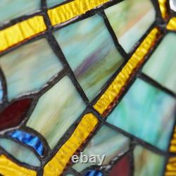 Multi-Colored Stained Glass Webbed Heart Window Panel