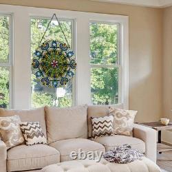 Multi-Colored Stained Glass Webbed Heart Window Panel