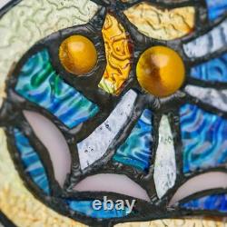 Multi-Colored Stained Glass Webbed Heart Window Panel