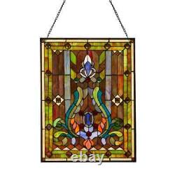 Multi Stained 25 Fleur De Lis Stained Glass Tiffany Style WindowithWall Panel