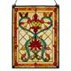 Multi Stained Glass Fiery Hearts And Flowers Window Panel