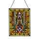 Multi Stained Glass Fleur de Lis Window Panel