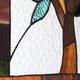 Multi Stained Glass Mystical World Tree Window Panel