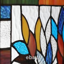 Multi Stained Glass Mystical World Tree Window Panel