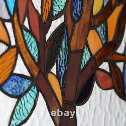 Multi Stained Glass Mystical World Tree Window Panel