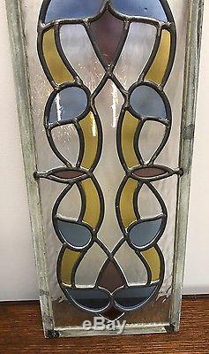Multi colored stained glass panel with bevels 7 X 17 Matching Panels Available