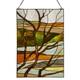 Multicolored Fall Treescape Stained Glass Window Panel