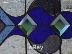 Mystique HUGE -Beveled Stained Glass Window Panel 40 1/4x 13 3/8