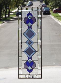 Mystique HUGE -Beveled Stained Glass Window Panel 40 1/4x 13 3/8
