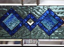 Mystique HUGE -Beveled Stained Glass Window Panel 40 3/8 x 13 3/8