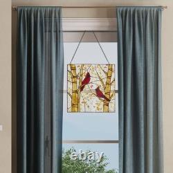 NEW Cozy Cardinals Stained Glass Window Panel20723