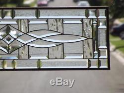 NEW DAWN HUGE -40 ¾ x 12 ¾- Beveled Stained Glass Window Panel