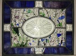 Nachtrab Stained Leaded Beveled Glass Cut Starburst Panel Suncatcher 13.5x10.5