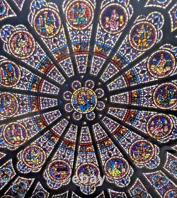 Notre Dame Cathedral 10 stained glass window panel sun catcher