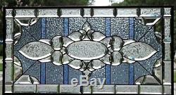 OH- Boy Beveled Stained Glass Window Panel 36 5/8 x 18 3/4