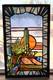 OOAK Hand Crafted Stained Glass Window Desert Landscape approx 14x22 Sunset