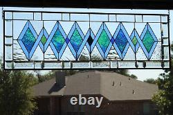 Oceans Lullaby Extra Large Beveled Stained Glass Panel 42 ½x14 ½