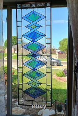 Oceans Lullaby Extra Large Beveled Stained Glass Panel 42 ½x14 ½