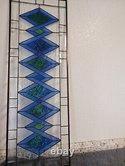 Oceans Lullaby Extra Large Beveled Stained Glass Panel 42 ½x14 ½