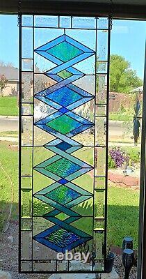 Oceans Lullaby Extra Large Beveled Stained Glass Panel 42 ½x14 ½