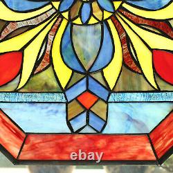 Octagon Stained Glass Window Panel Suncatcher 22in Window Hanging