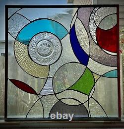 Oddity- 20 5/8x 20 5/8 Stained Glass window panel