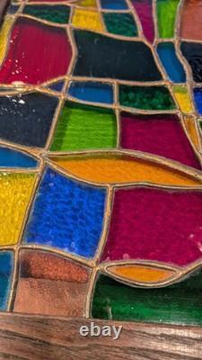 One-of-a-Kind! Beautiful! Handcrafted Stained Glass 49.5 Tall, 13 W, 1.5 T