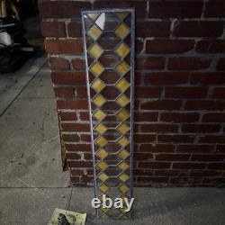 Original Leaded Stain Glass Harlequin Pattern Antique Tudor Style Panels