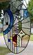 Oval Geometric Stained Glass Window Panel