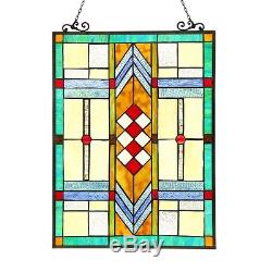 PAIR Handcrafted Stained Glass Tiffany Style Window Panels Arts & Crafts