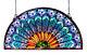 PAIR Stained Glass Stunning Peacock Design Window Panels 35 Long x 18 Tall