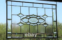 POSITIVE ENERGERY Beveled Stained Glass Panel 24 ½ x16 ½