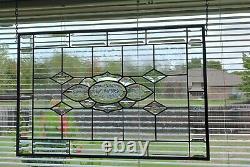 POSITIVE ENERGERY Beveled Stained Glass Panel 24 ½ x16 ½