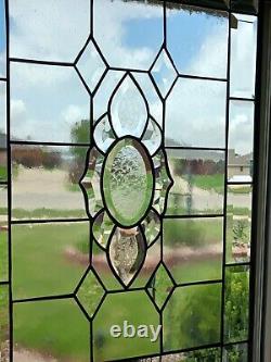 POSITIVE ENERGERY Beveled Stained Glass Panel 24 ½ x16 ½