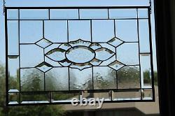 POSITIVE ENERGERY Beveled Stained Glass Panel 24 ½ x16 ½