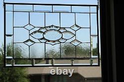 POSITIVE ENERGERY Beveled Stained Glass Panel 24 ½ x16 ½