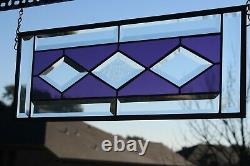 PURPLE Stained Glass Window Panel, 3 Avail? 19 1/2 X 7 1/2