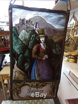 Painted stained glass panel