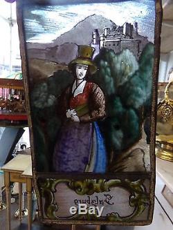Painted stained glass panel