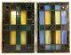 Pair Antique Leaded Stained Glass Window Panels 18 3/4 x 29 Each
