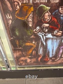 Pair Of Antique Dutch Painted Stained Leaded Glass Panels Pair Of Antique Dutch Painted Stained Leaded Glass Panels