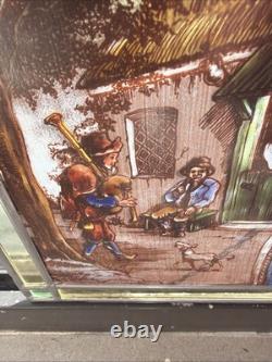 Pair Of Antique Dutch Painted Stained Leaded Glass Panels Pair Of Antique Dutch Painted Stained Leaded Glass Panels