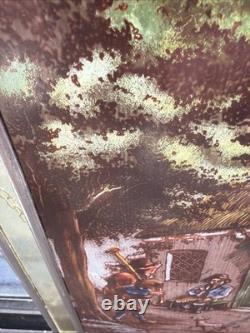 Pair Of Antique Dutch Painted Stained Leaded Glass Panels